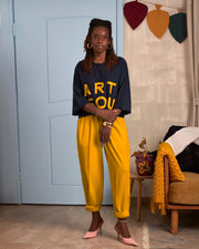 Collarless Branded Crop Top