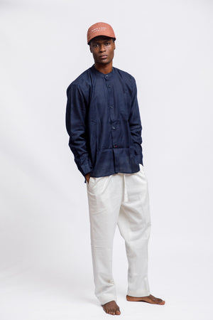 Bishop's Collar Long Sleeves Shirt
