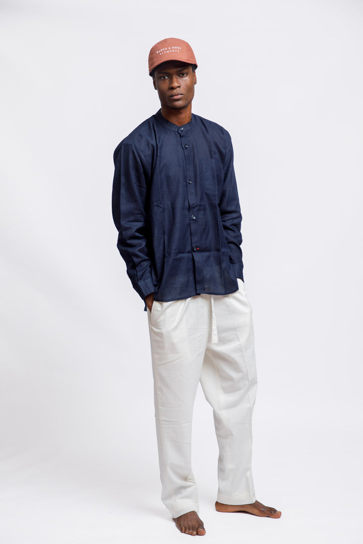 Bishop's Collar Long Sleeves Shirt