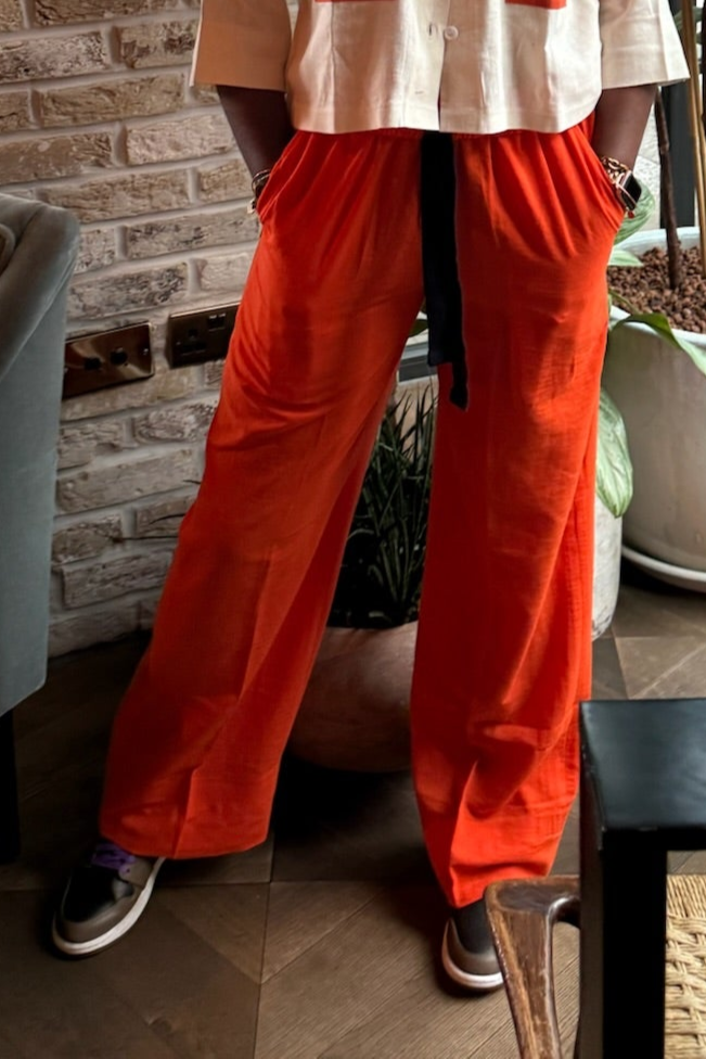 Full Wide Palm Wine Trousers