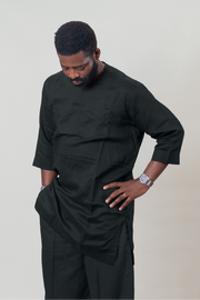 Black Tunic with wide cropped trousers