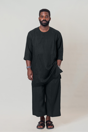Black Tunic with wide cropped trousers