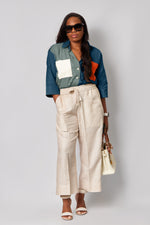 Load image into Gallery viewer, Blue Eccentric Crop Top Set
