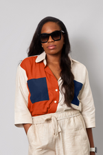 Load image into Gallery viewer, Burnt Orange Eccentric Crop Top
