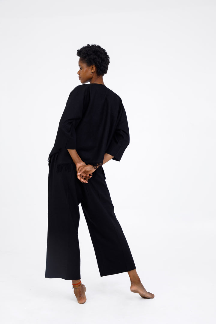Wide Cropped Trousers