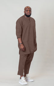 Coffee Brown Signature Tunic + Cropped Trousers