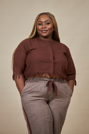 Coffee Palm Wine Crop Top