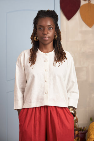Collarless Crop Top