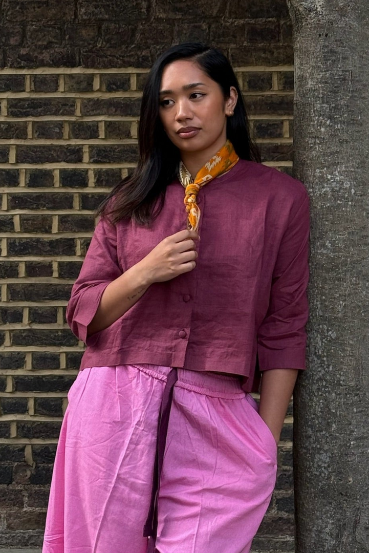 Collarless Crop Top