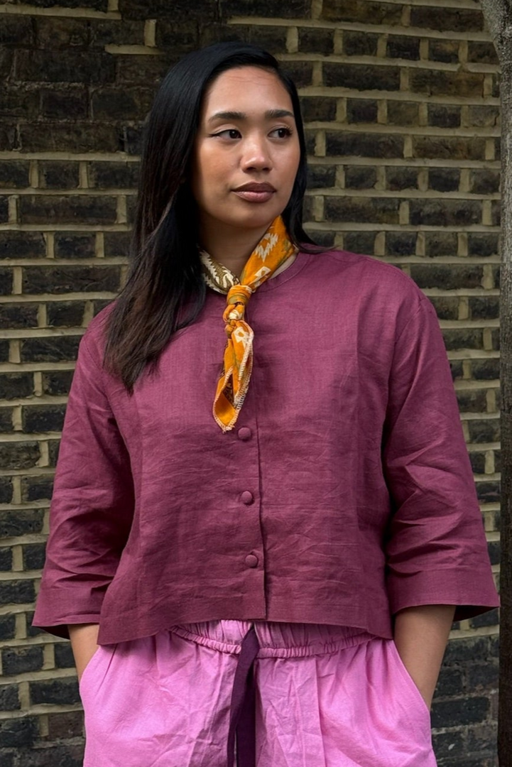 Collarless Crop Top