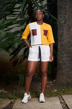 Load image into Gallery viewer, Collarless Eccentric Crop Top
