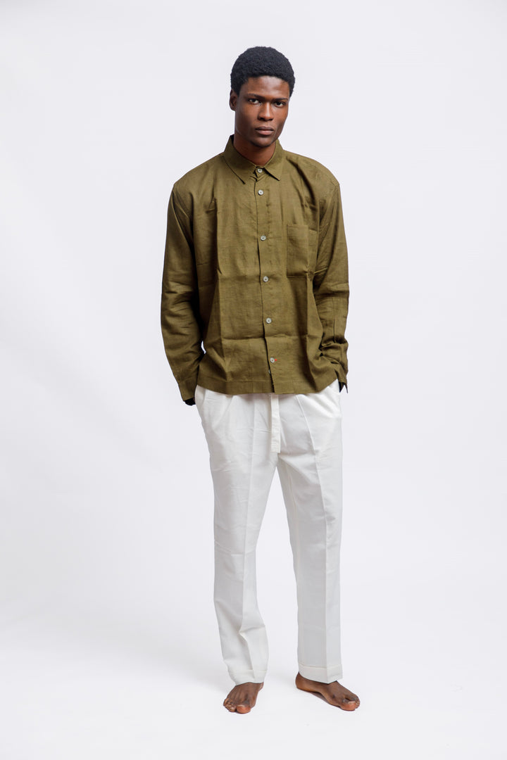 Drop Collar Long Sleeves Shirt