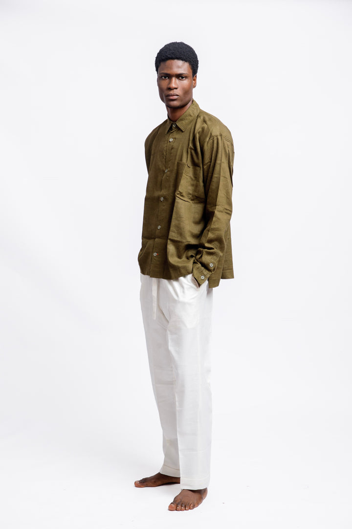 Drop Collar Long Sleeves Shirt