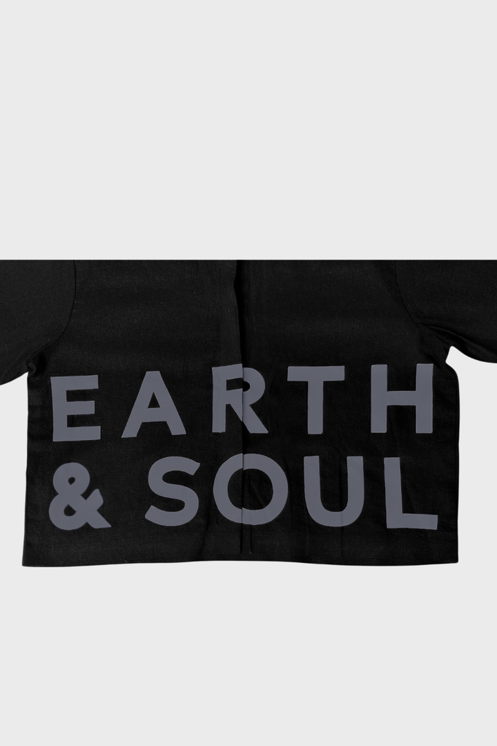 Black Earth and Soul Collarless Signature Crop Top