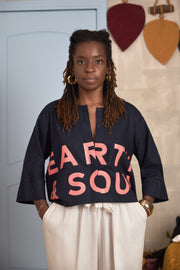 Collarless Branded Crop Top