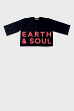 Load image into Gallery viewer, Navy Earth and Soul Collarless Signature Crop Top
