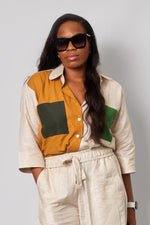 Load image into Gallery viewer, Mustard Yellow Eccentric Crop Top
