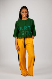 Palmwine Branded Shirt Green with Yellow Palm Wine Trousers