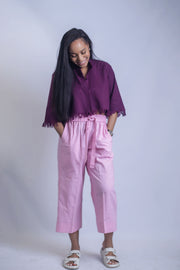 Purple Palm Wine Crop Top set