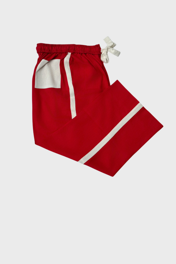 Red Full Wide Trousers