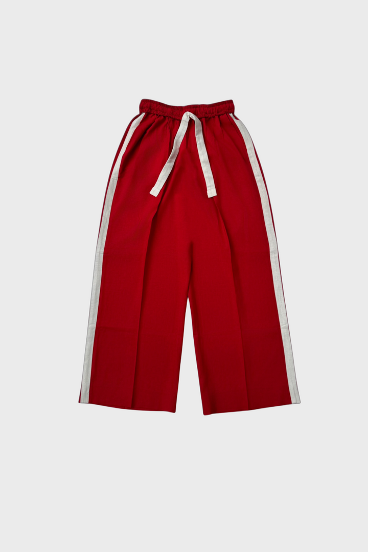 Red Full Wide Trousers
