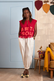 Sleeveless Palm Wine Branded Top