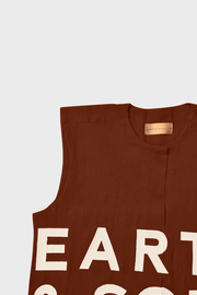 Coffee Brown Sleeveless Palm Wine Branded Crop Top