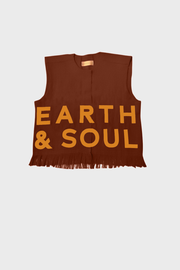 Burnt Orange Sleeveless Palm Wine Branded Crop Top