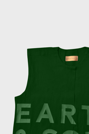 Bottle Green Sleeveless Palm Wine Branded Crop Top