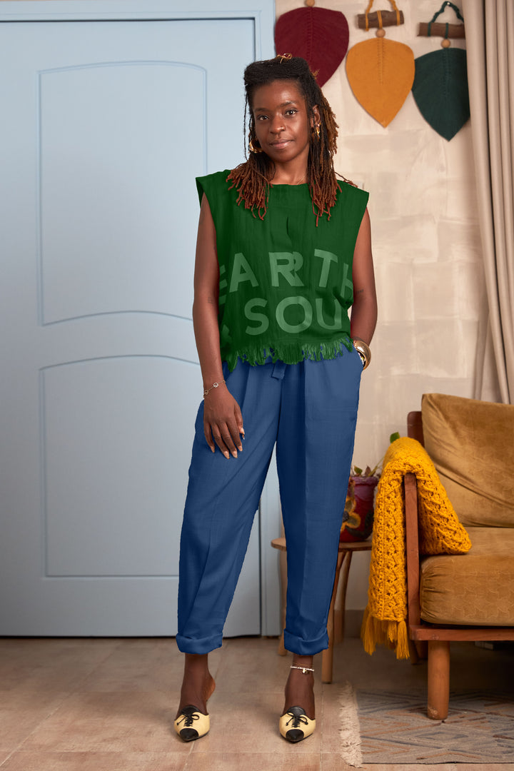 Sleeveless Palm Wine Branded Crop Top