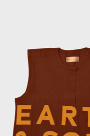 Burnt Orange Sleeveless Palm Wine Branded Crop Top