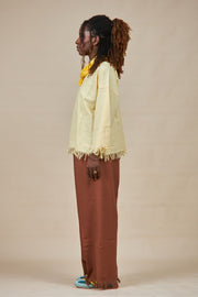 Yellow Freestyle Palm Wine Set with Full Wide Palmwine Trousers side