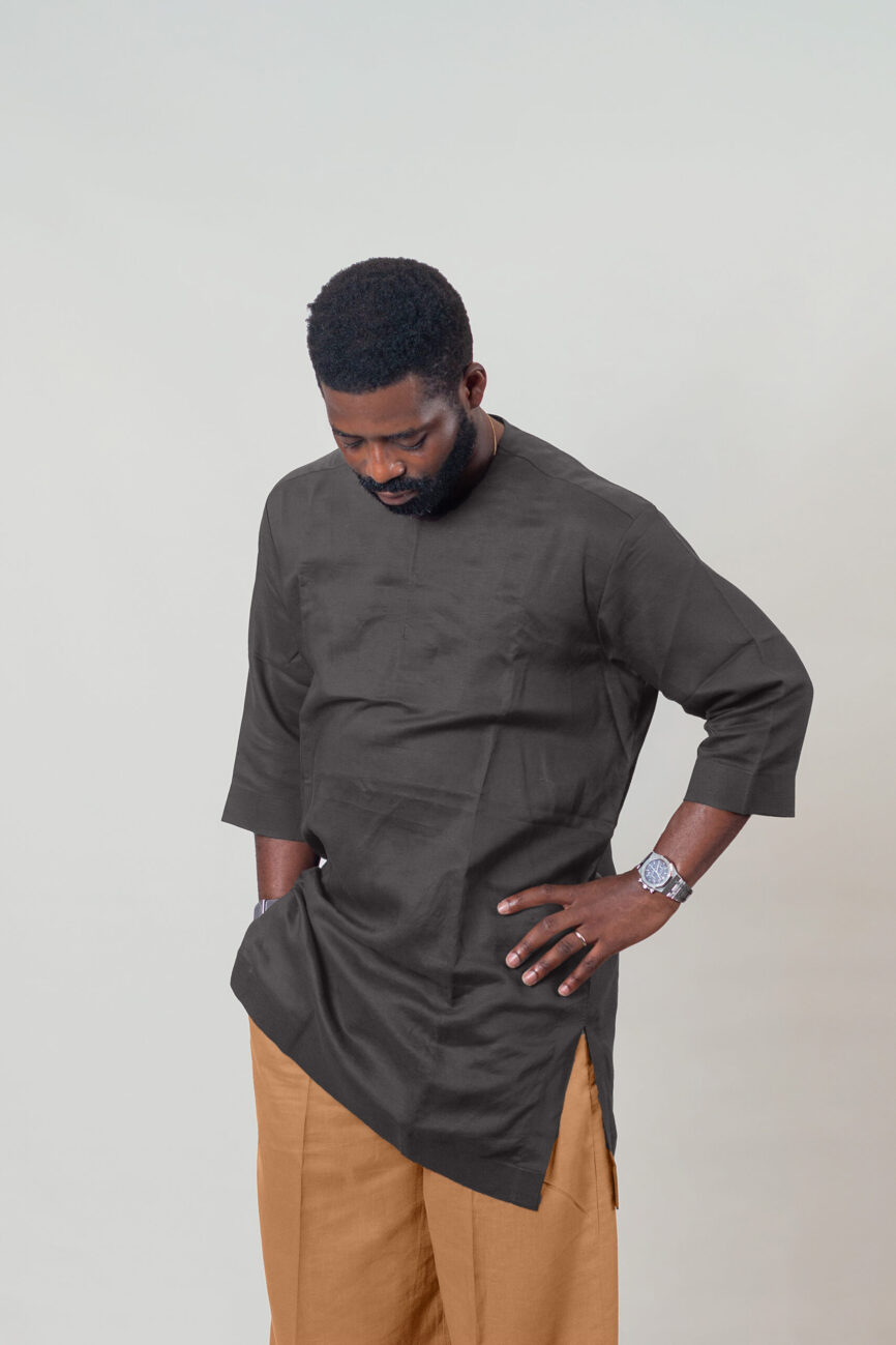 Oversized traditional casual linen shirt