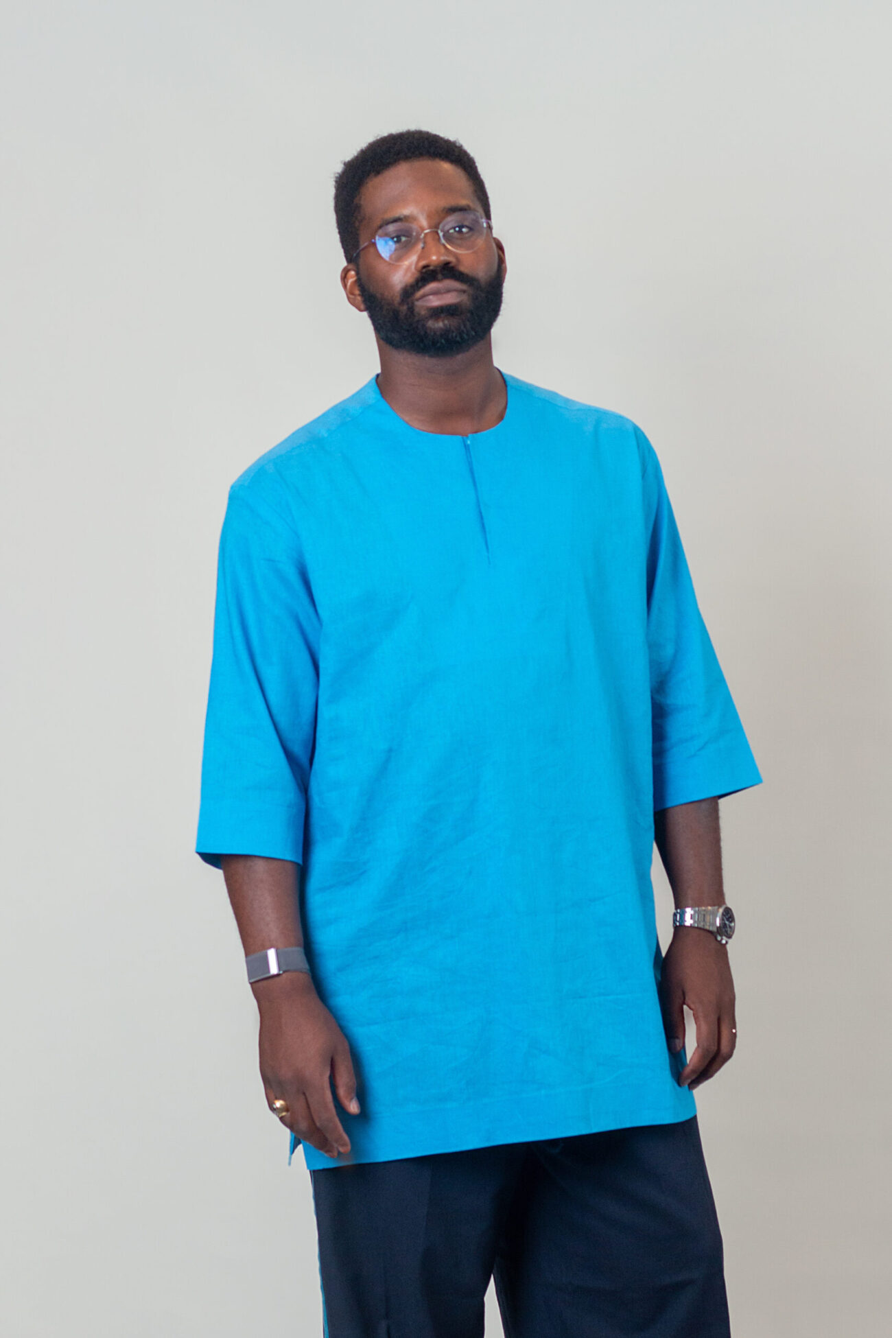 Oversized traditional casual linen shirt